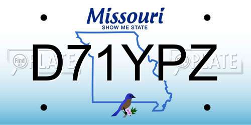 D71YPZ Missouri License Plate