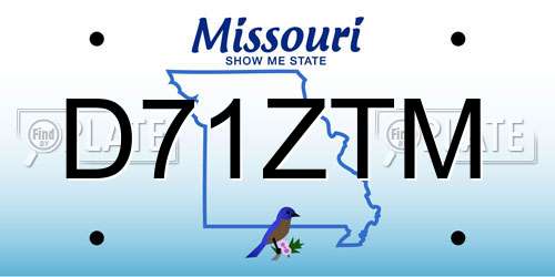 D71ZTM Missouri License Plate