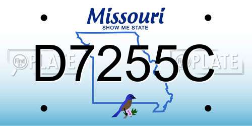 D7255C Missouri License Plate