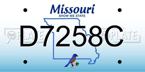 D7258C Missouri License Plate