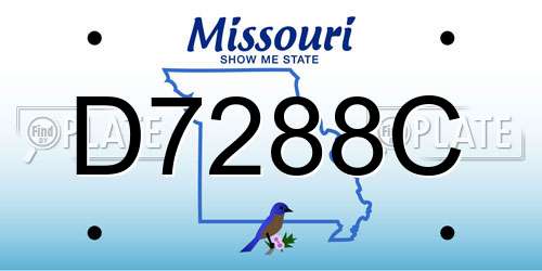 D7288C Missouri License Plate
