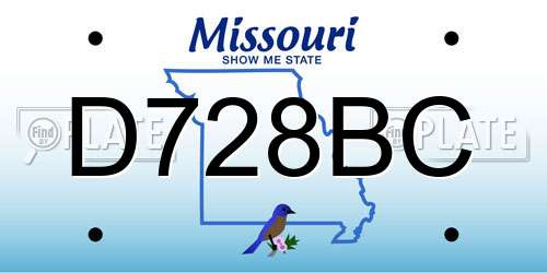 D728BC Missouri License Plate