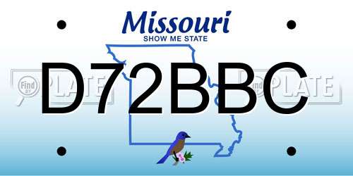 D72BBC Missouri License Plate
