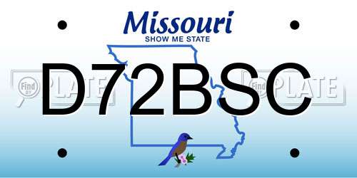 D72BSC Missouri License Plate