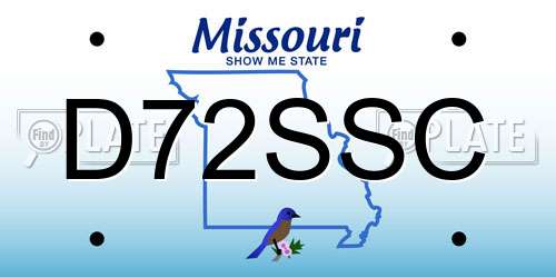 D72SSC Missouri License Plate