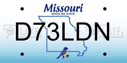 D73LDN Missouri License Plate