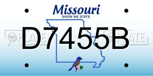 D7455B Missouri License Plate