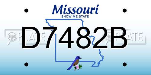D7482B Missouri License Plate