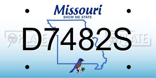 D7482S Missouri License Plate