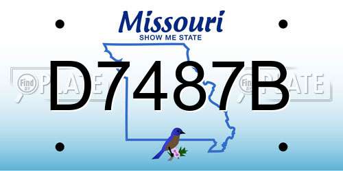 D7487B Missouri License Plate