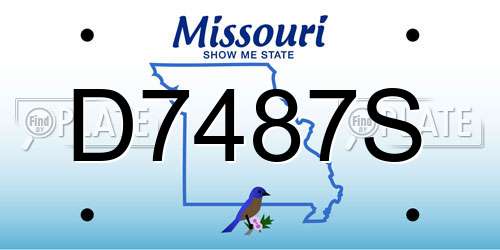 D7487S Missouri License Plate