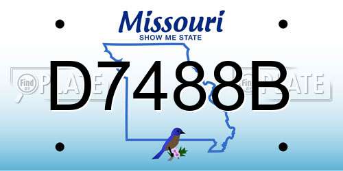 D7488B Missouri License Plate