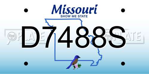 D7488S Missouri License Plate