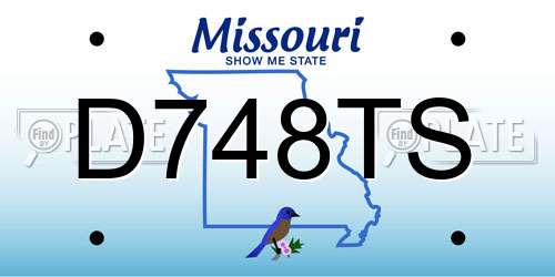 D748TS Missouri License Plate