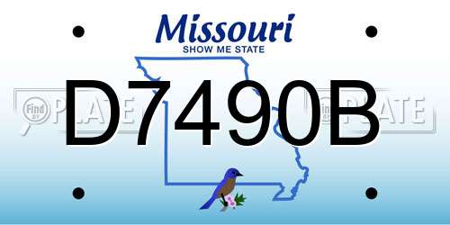 D7490B Missouri License Plate
