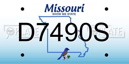 D7490S Missouri License Plate