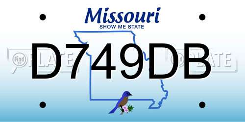 D749DB Missouri License Plate