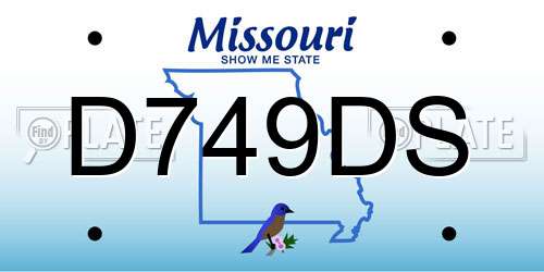 D749DS Missouri License Plate