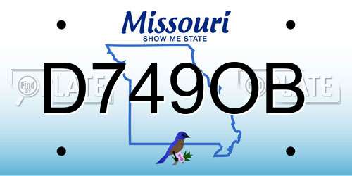 D749OB Missouri License Plate