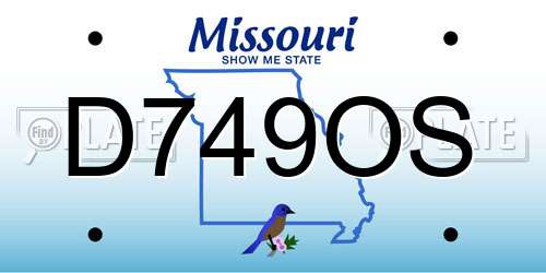D749OS Missouri License Plate