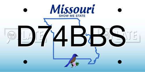 D74BBS Missouri License Plate