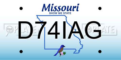D74IAG Missouri License Plate