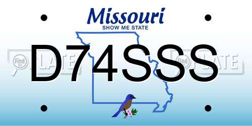 D74SSS Missouri License Plate