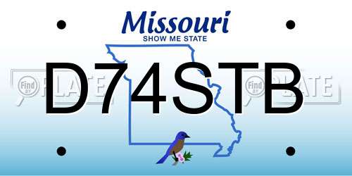 D74STB Missouri License Plate