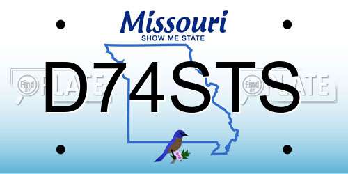 D74STS Missouri License Plate