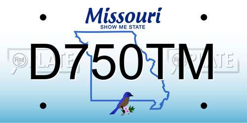 D750TM Missouri License Plate