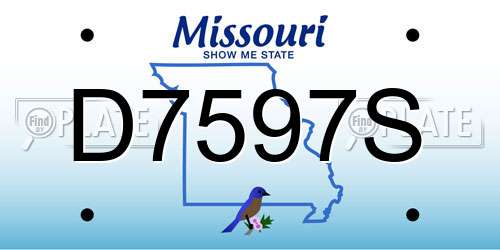 D7597S Missouri License Plate