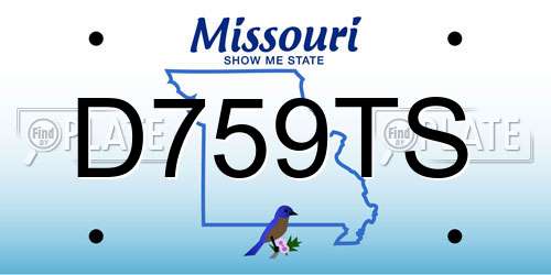 D759TS Missouri License Plate
