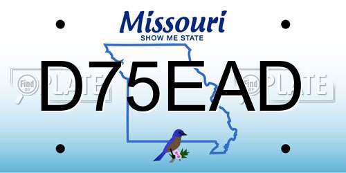 D75EAD Missouri License Plate