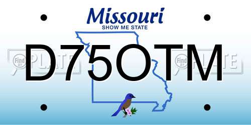 D75OTM Missouri License Plate