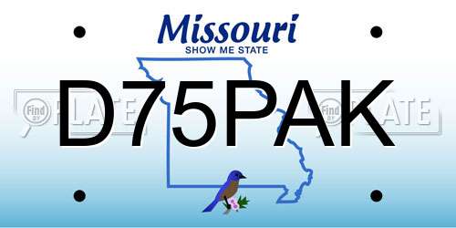 D75PAK Missouri License Plate