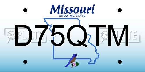 D75QTM Missouri License Plate