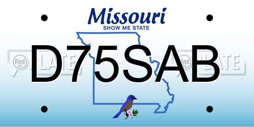D75SAB Missouri License Plate