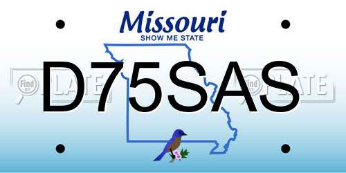 D75SAS Missouri License Plate