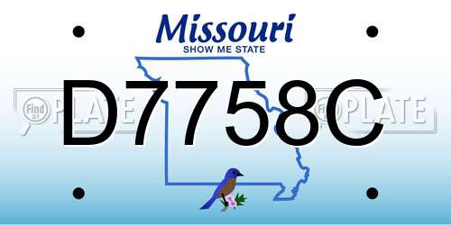 D7758C Missouri License Plate