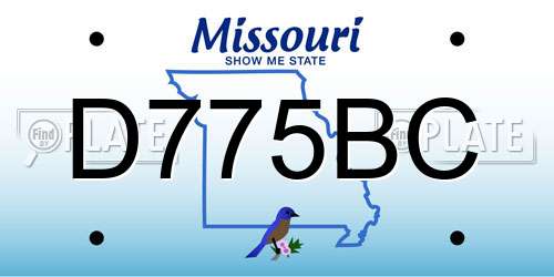 D775BC Missouri License Plate