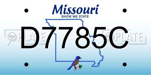 D7785C Missouri License Plate