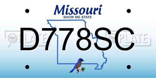 D778SC Missouri License Plate