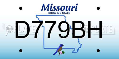D779BH Missouri License Plate
