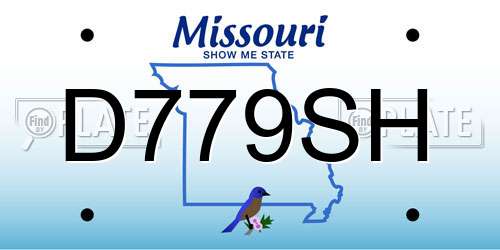D779SH Missouri License Plate