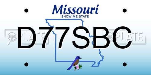 D77SBC Missouri License Plate