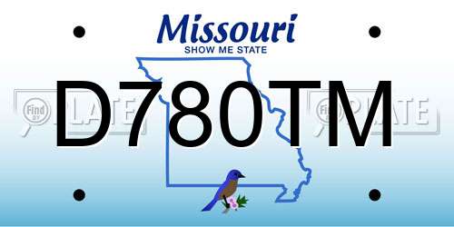 D780TM Missouri License Plate