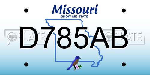 D785AB Missouri License Plate
