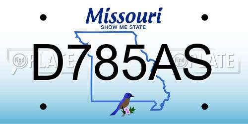 D785AS Missouri License Plate