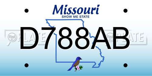 D788AB Missouri License Plate