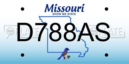 D788AS Missouri License Plate